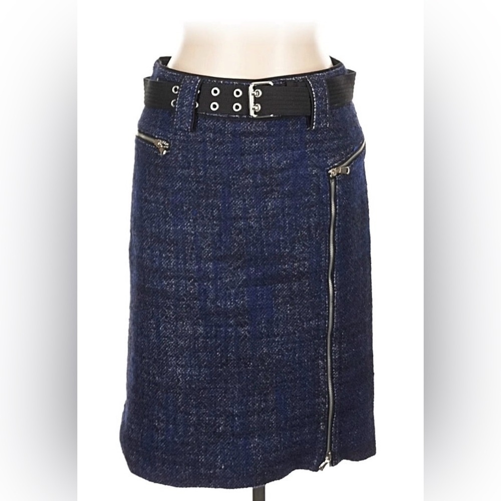 Marc By Marc Jacobs Blue Textured Denim Pencil Skirt